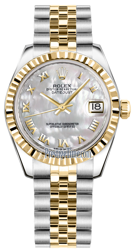 Rolex Datejust 31mm Stainless Steel and Yellow Gold 178273 White MOP Roman Jubilee