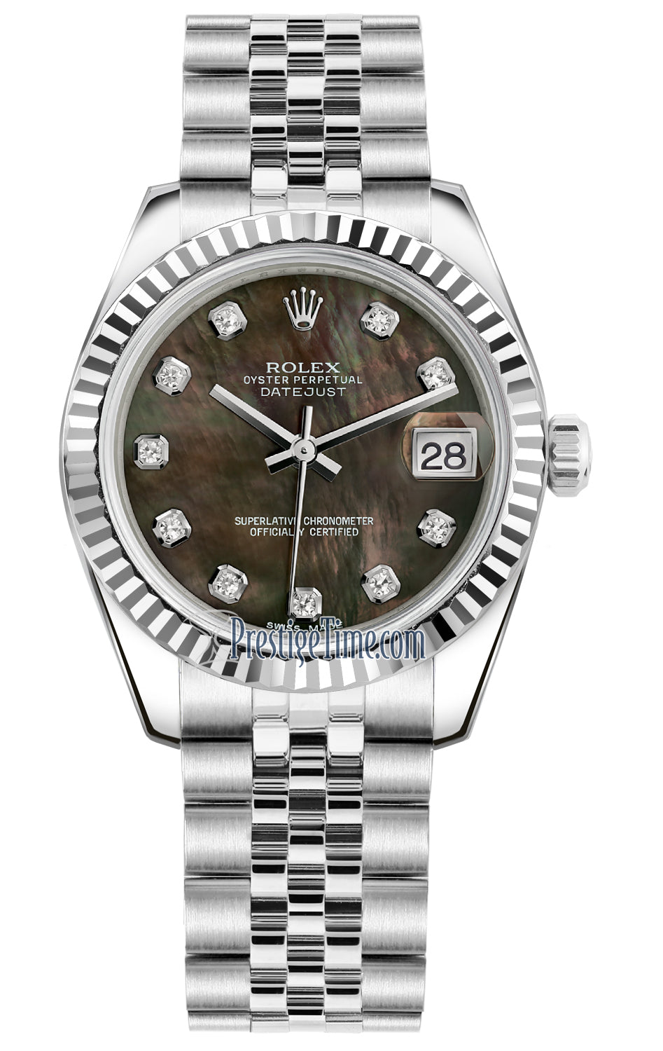 Rolex Datejust 31mm Stainless Steel 178274 Black MOP Diamond Jubilee