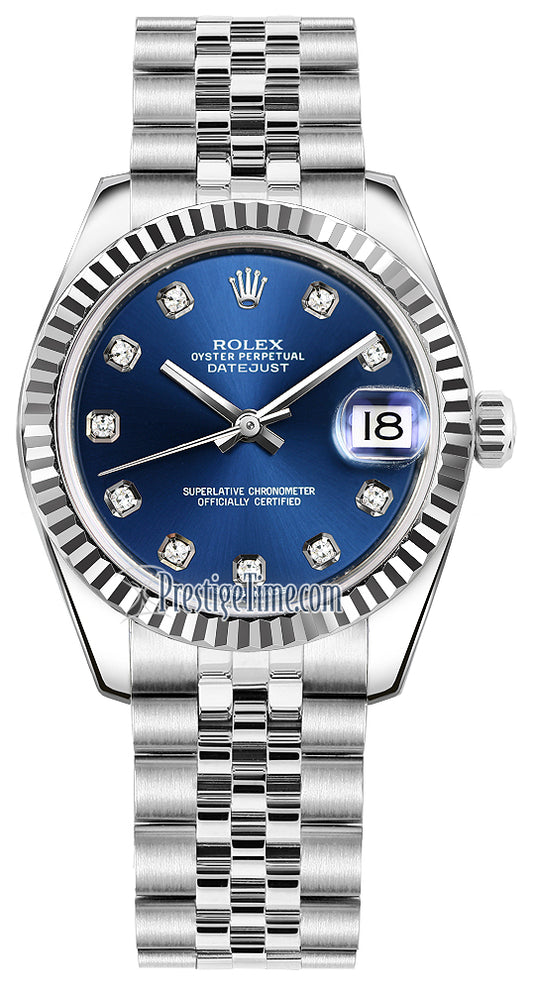 Rolex Datejust 31mm Stainless Steel 178274 Blue Diamond Jubilee