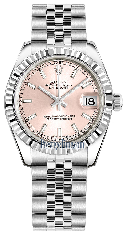 Rolex Datejust 31mm Stainless Steel 178274 Pink Index Jubilee