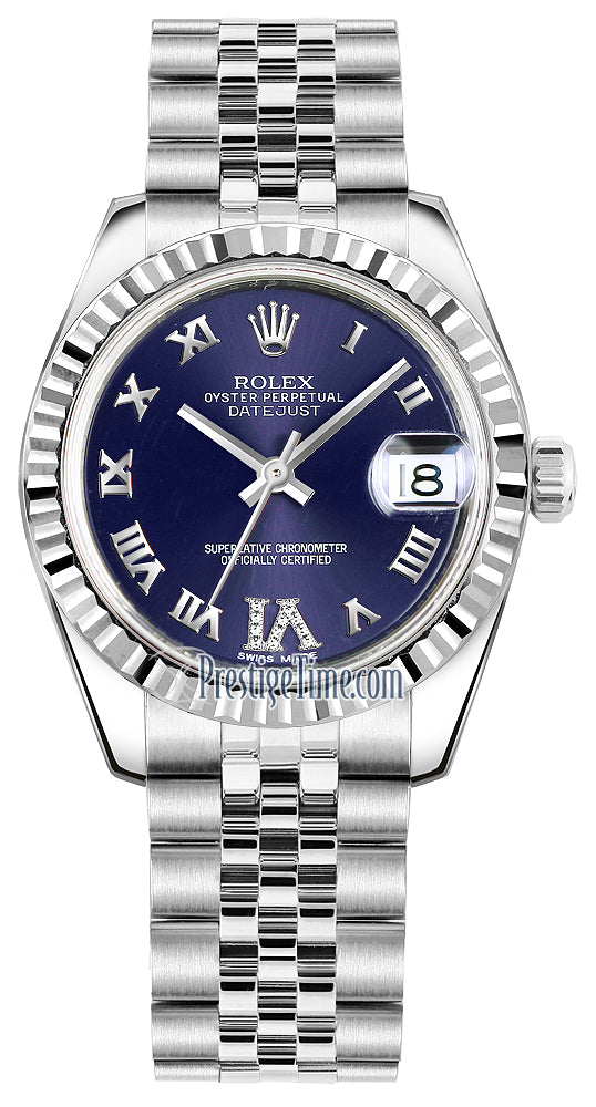 Rolex Datejust 31mm Stainless Steel 178274 Purple VI Roman Jubilee