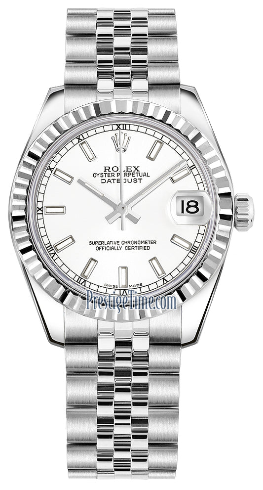 Rolex Datejust 31mm Stainless Steel 178274 White Index Jubilee