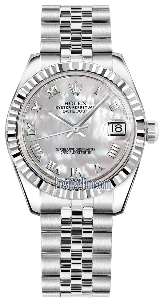 Rolex Datejust 31mm Stainless Steel 178274 White MOP Roman Jubilee