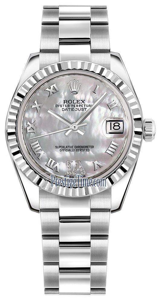 Rolex Datejust 31mm Stainless Steel 178274 White MOP VI Roman Oyster