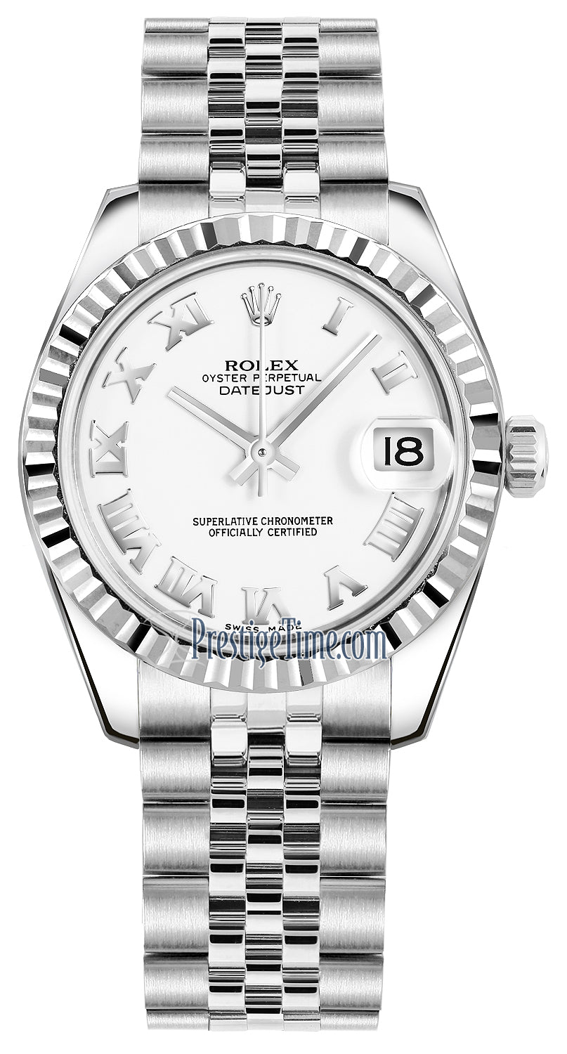 Rolex Datejust 31mm Stainless Steel 178274 White Roman Jubilee