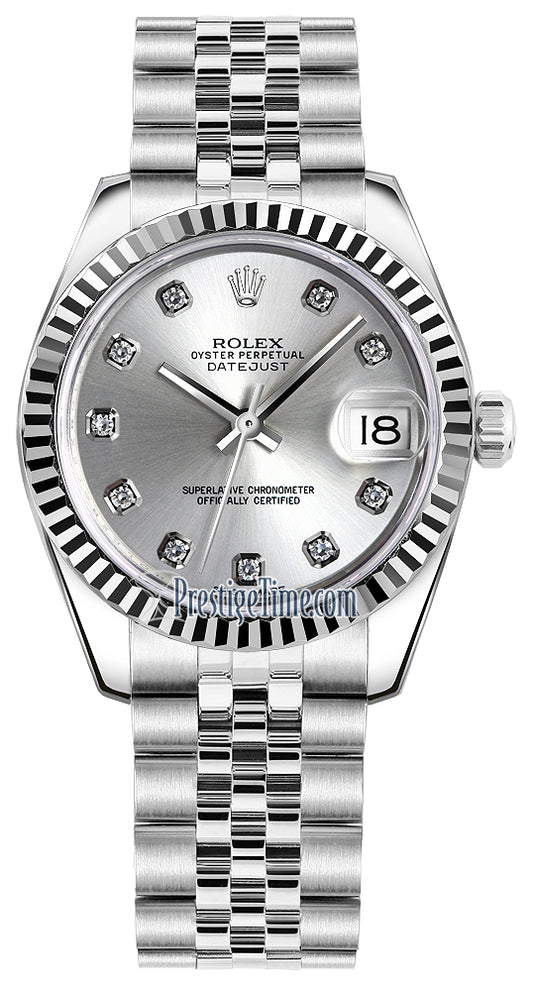 Rolex Datejust 31mm Stainless Steel 178274 Silver Diamond Jubilee