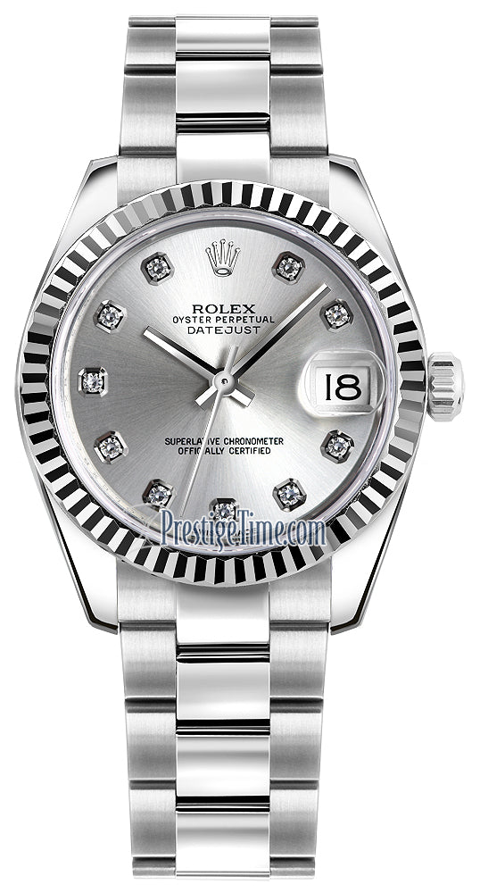 Rolex Datejust 31mm Stainless Steel 178274 Silver Diamond Oyster