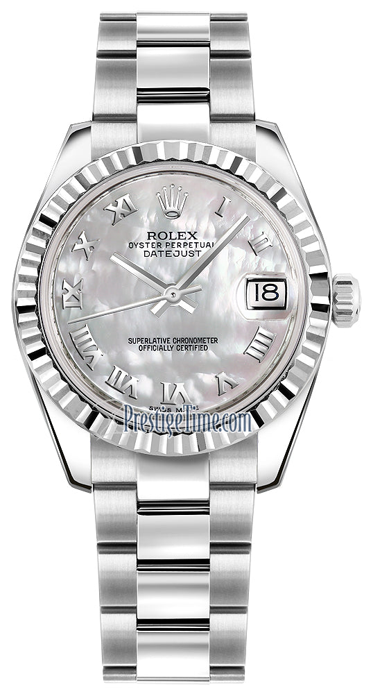 Rolex Datejust 31mm Stainless Steel 178274 White MOP Roman Oyster