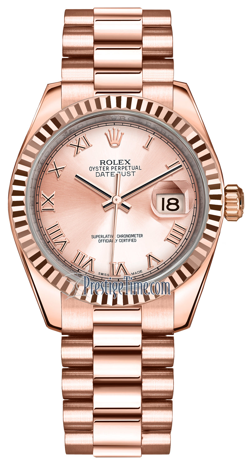 Rolex Datejust 31mm Everose Gold 178275 Pink Roman President