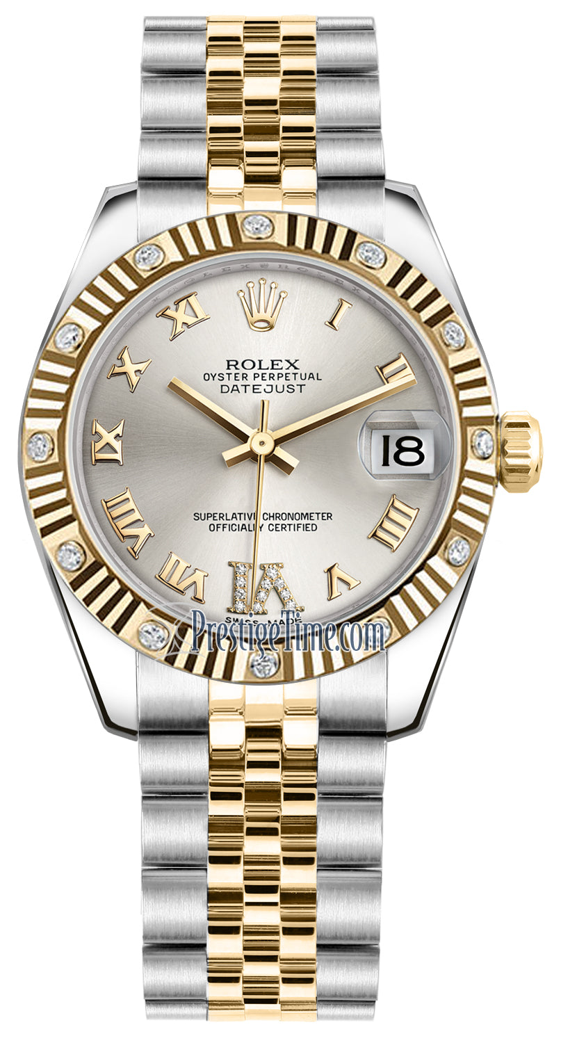 Rolex Datejust 31mm Stainless Steel and Yellow Gold 178313 Silver VI Roman Jubilee