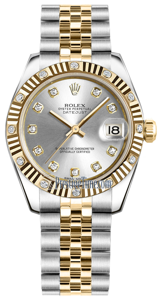 Rolex Datejust 31mm Stainless Steel and Yellow Gold 178313 Silver Diamond Jubilee