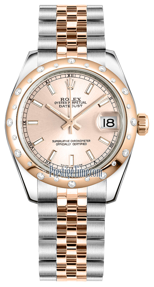 Rolex Datejust 31mm Stainless Steel and Rose Gold 178341 Pink Index Jubilee