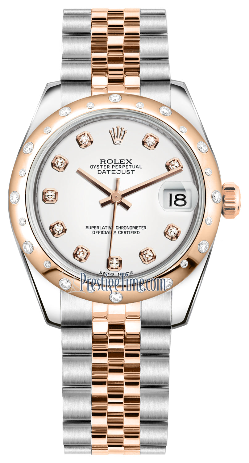 Rolex Datejust 31mm Stainless Steel and Rose Gold 178341 White Diamond Jubilee