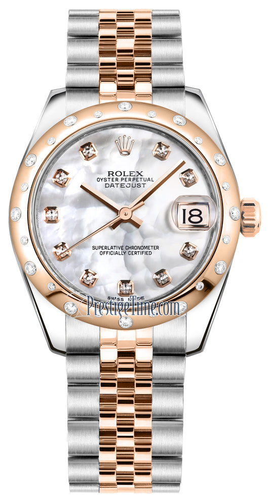 Rolex Datejust 31mm Stainless Steel and Rose Gold 178341 White MOP Diamond Jubilee