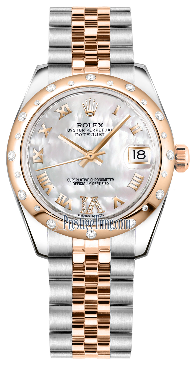 Rolex Datejust 31mm Stainless Steel and Rose Gold 178341 White MOP VI Roman Jubilee