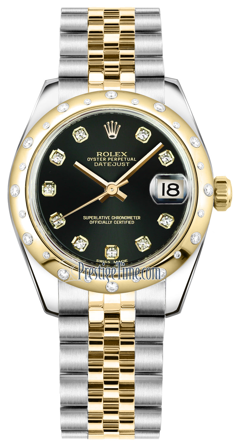 Rolex Datejust 31mm Stainless Steel and Yellow Gold 178343 Black Diamond Jubilee