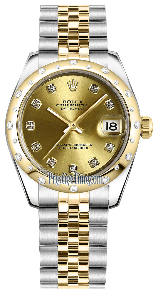 Rolex Datejust 31mm Stainless Steel and Yellow Gold 178343 Champagne Diamond Jubilee