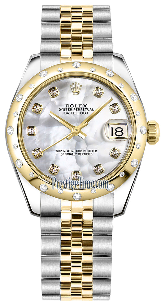 Rolex Datejust 31mm Stainless Steel and Yellow Gold 178343 White MOP Diamond Jubilee