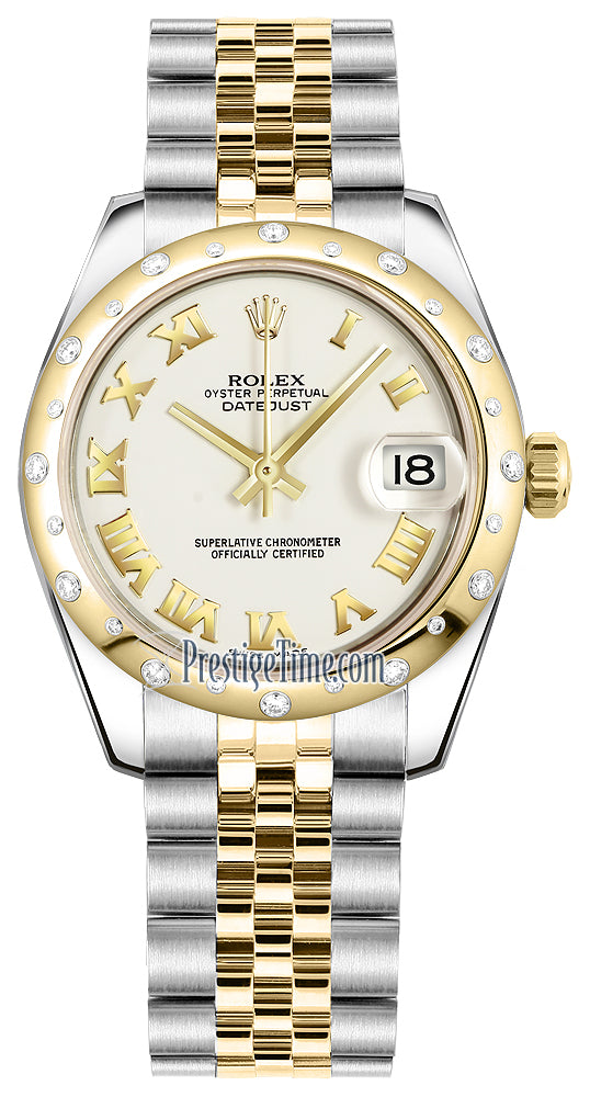 Rolex Datejust 31mm Stainless Steel and Yellow Gold 178343 White Roman Jubilee