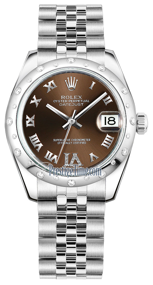 Rolex Datejust 31mm Stainless Steel 178344 Bronze VI Roman Jubilee