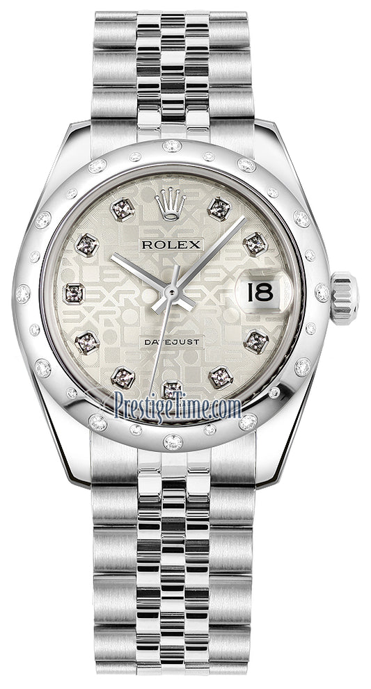 Rolex Datejust 31mm Stainless Steel 178344 Jubilee Silver Diamond Jubilee