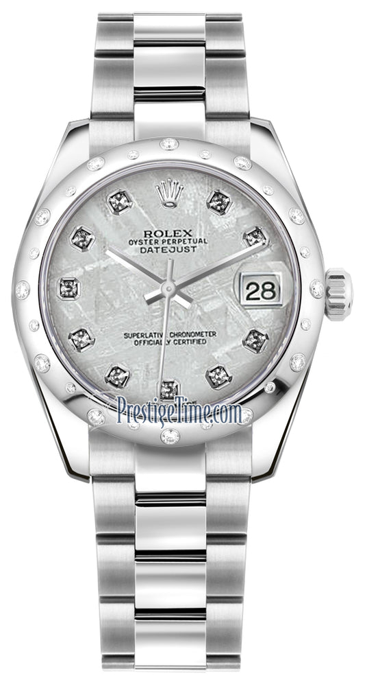 Rolex Datejust 31mm Stainless Steel 178344 Meteorite Diamond Oyster