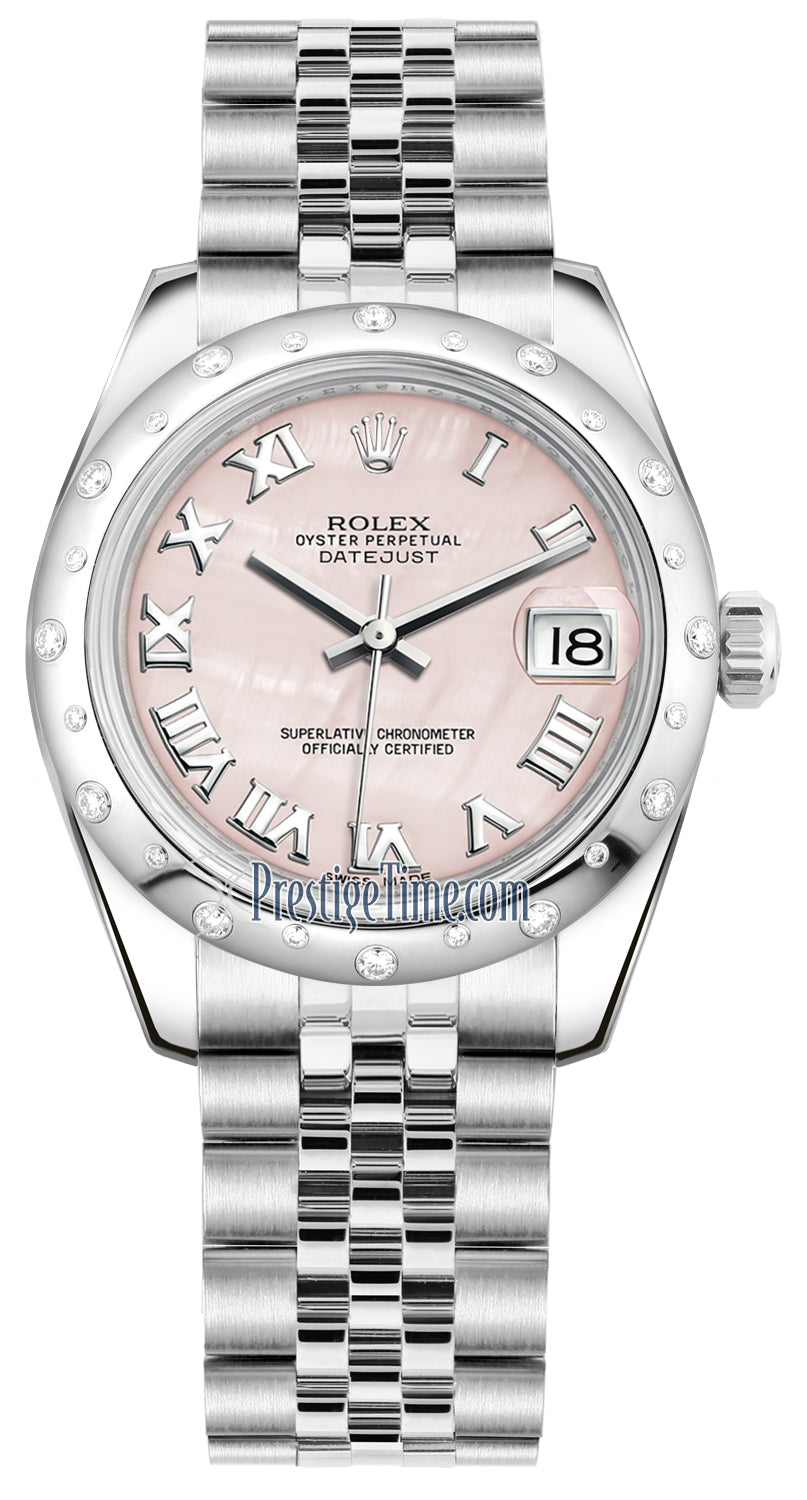 Rolex Datejust 31mm Stainless Steel 178344 Pink MOP Roman Jubilee