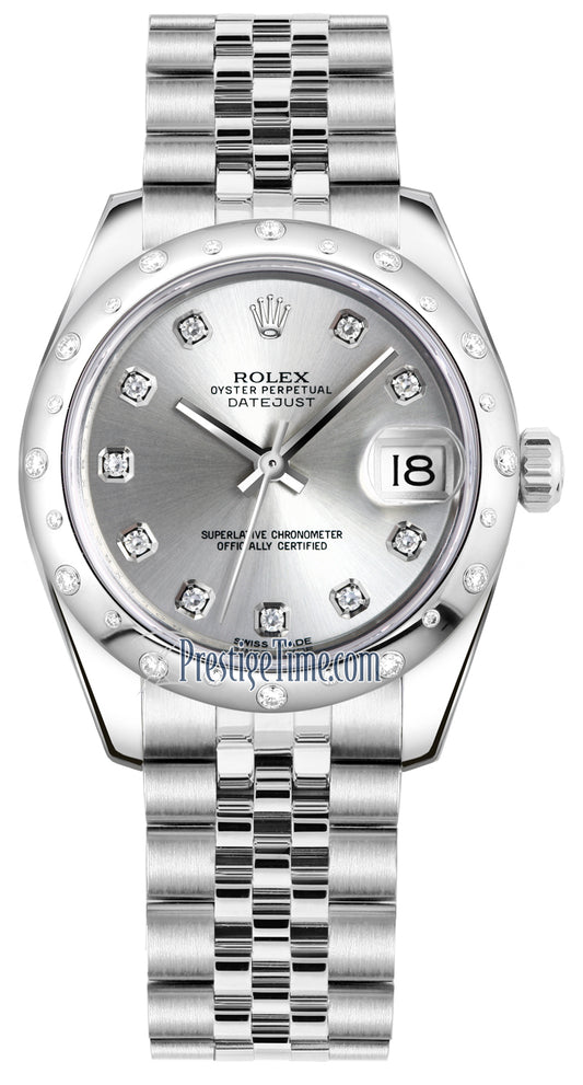 Rolex Datejust 31mm Stainless Steel 178344 Silver Diamond Jubilee