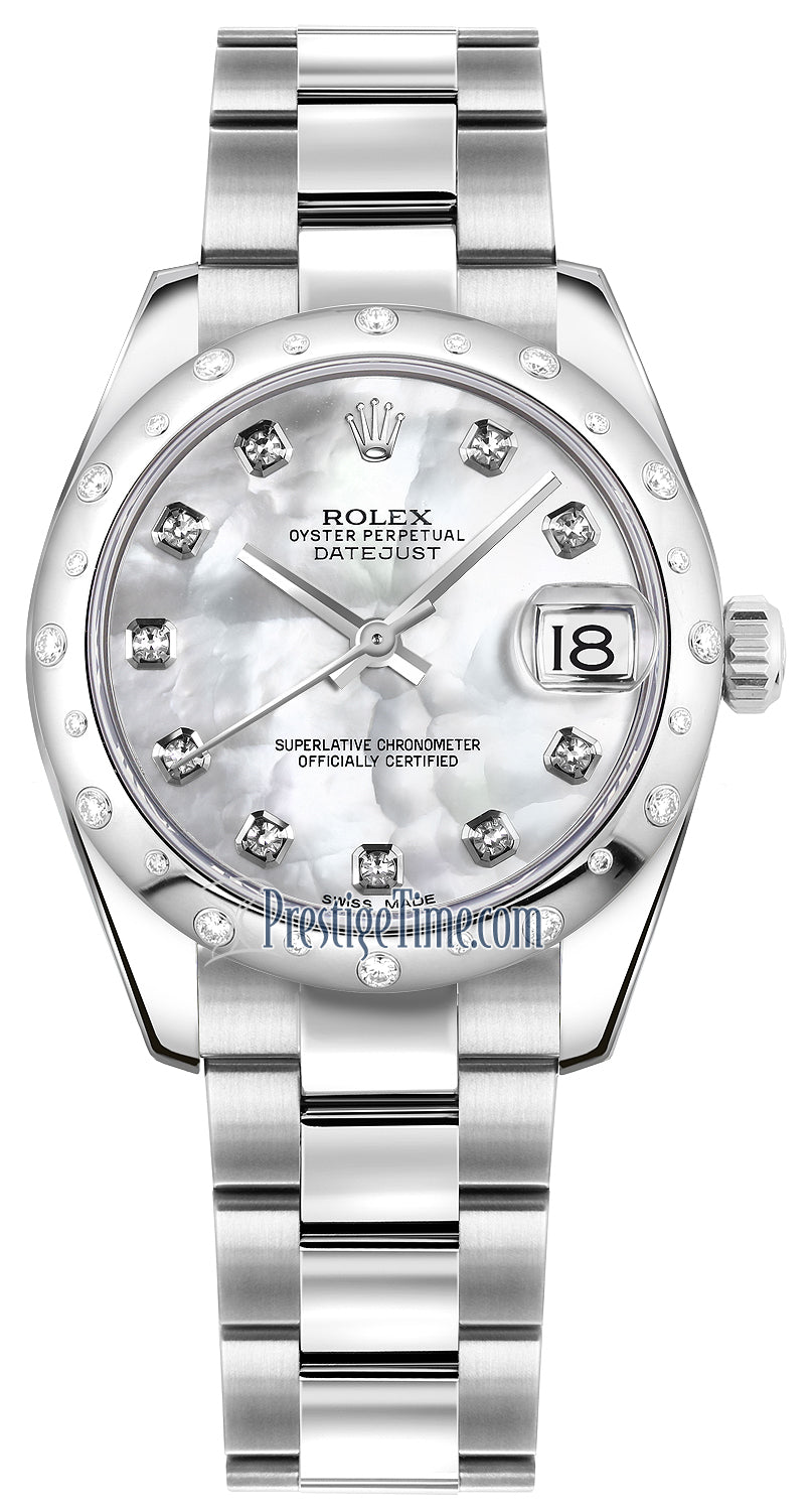 Rolex Datejust 31mm Stainless Steel 178344 White MOP Diamond Oyster