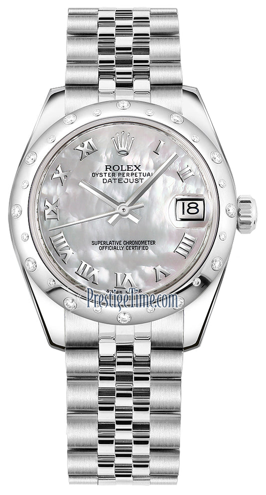 Rolex Datejust 31mm Stainless Steel 178344 White MOP Roman Jubilee