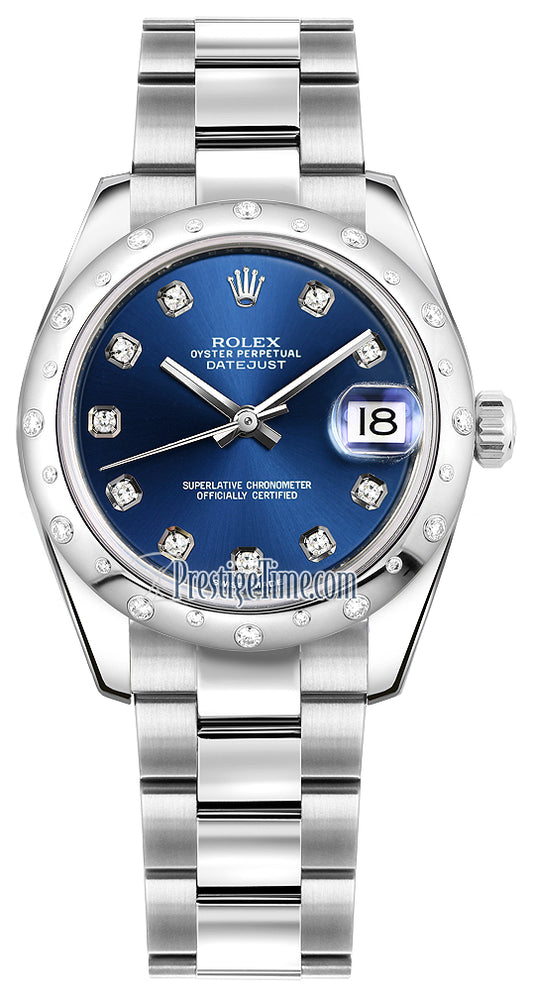 Rolex Datejust 31mm Stainless Steel 178344 Blue Diamond Oyster