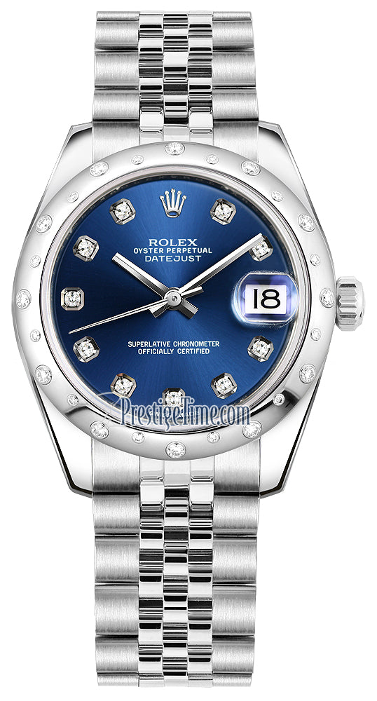 Rolex Datejust 31mm Stainless Steel 178344 Blue Diamond Jubilee