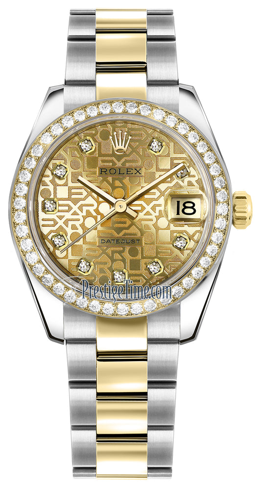 Rolex Datejust 31mm Stainless Steel and Yellow Gold 178383 Jubilee Champagne Diamond Oyster