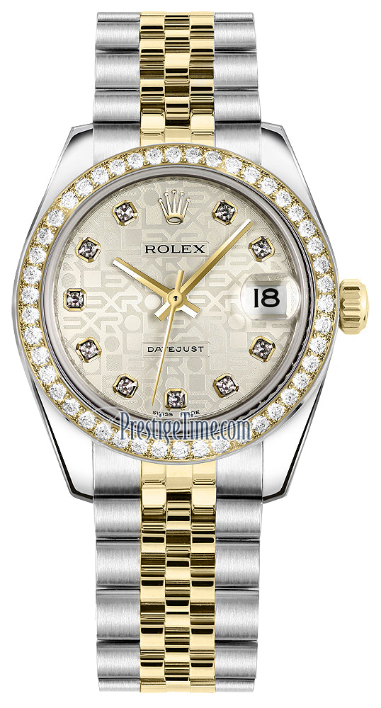 Rolex Datejust 31mm Stainless Steel and Yellow Gold 178383 Jubilee Silver Diamond Jubilee