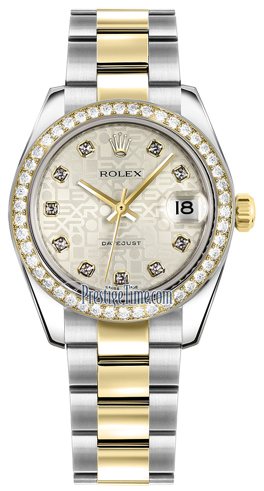 Rolex Datejust 31mm Stainless Steel and Yellow Gold 178383 Jubilee Silver Diamond Oyster