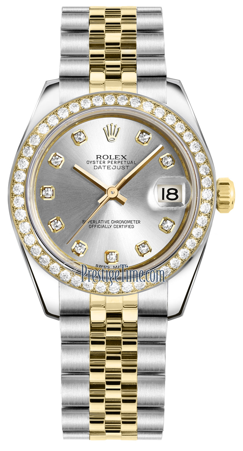 Rolex Datejust 31mm Stainless Steel and Yellow Gold 178383 Silver Diamond Jubilee