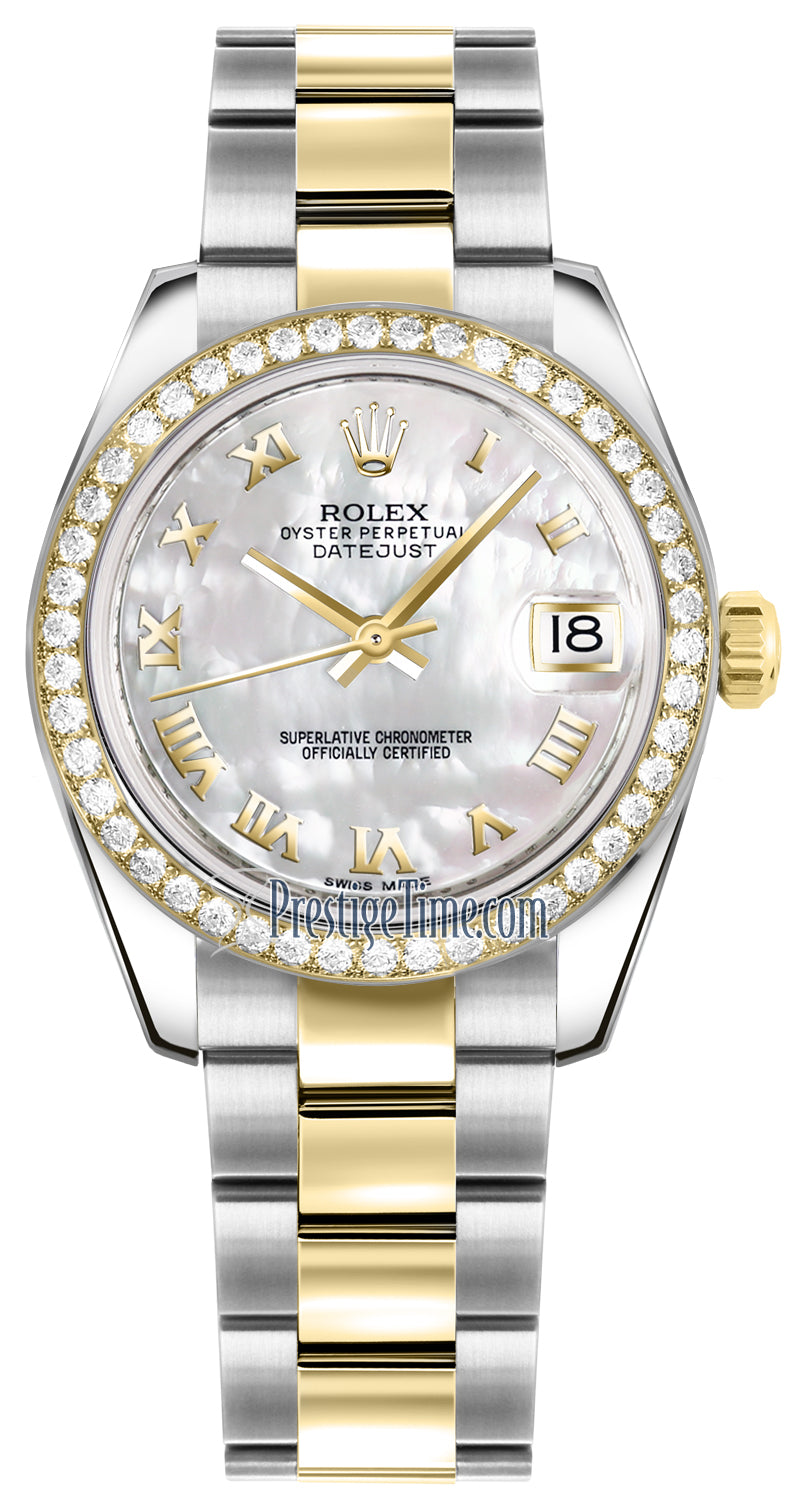 Rolex Datejust 31mm Stainless Steel and Yellow Gold 178383 White MOP Roman Oyster