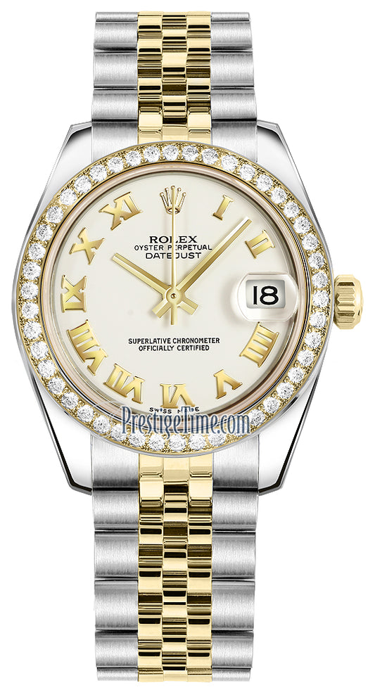 Rolex Datejust 31mm Stainless Steel and Yellow Gold 178383 White Roman Jubilee