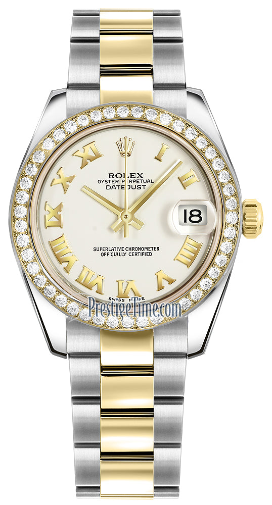 Rolex Datejust 31mm Stainless Steel and Yellow Gold 178383 White Roman Oyster