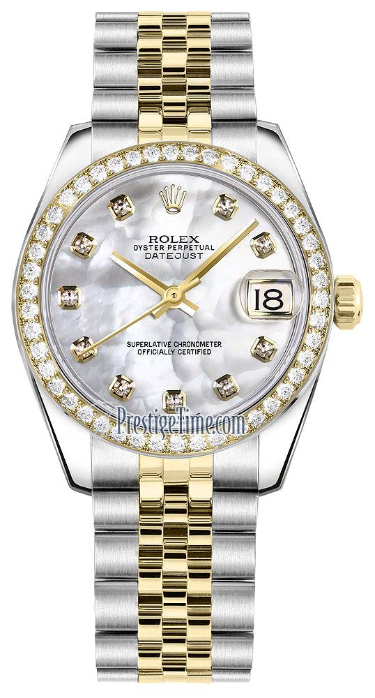 Rolex Datejust 31mm Stainless Steel and Yellow Gold 178383 White MOP Diamond Jubilee