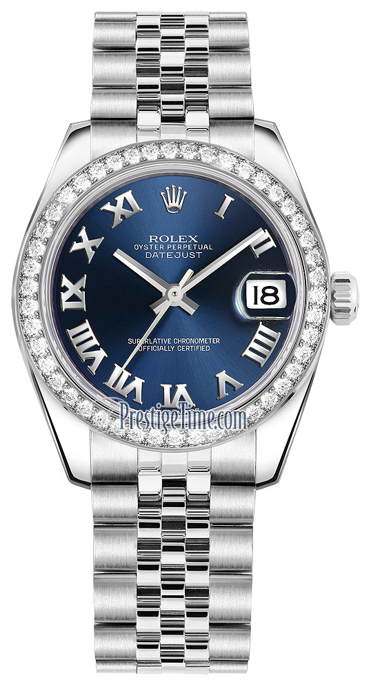 Rolex Datejust 31mm Stainless Steel 178384 Blue Roman Jubilee