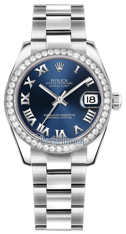 Rolex Datejust 31mm Stainless Steel 178384 Blue Roman Oyster