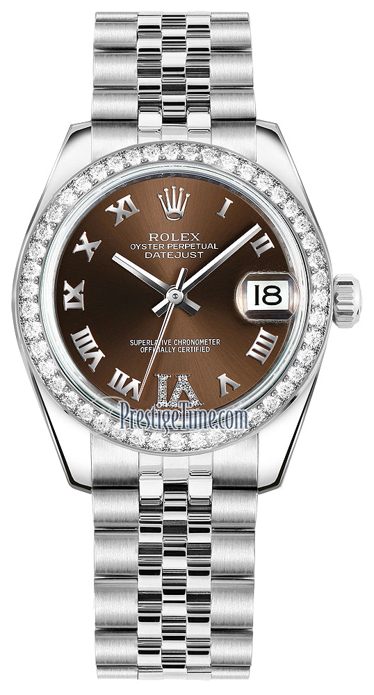 Rolex Datejust 31mm Stainless Steel 178384 Bronze VI Roman Jubilee