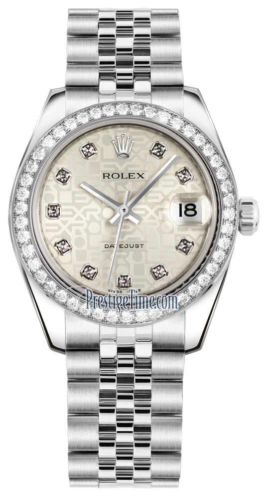 Rolex Datejust 31mm Stainless Steel 178384 Jubilee Silver Diamond Jubilee