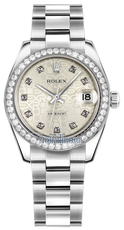 Rolex Datejust 31mm Stainless Steel 178384 Jubilee Silver Diamond Oyster