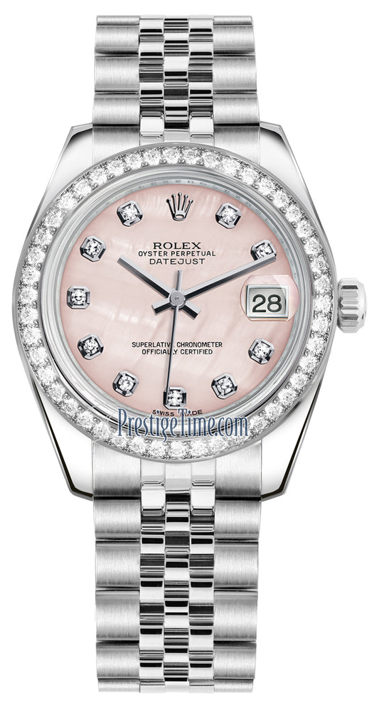 Rolex Datejust 31mm Stainless Steel 178384 Pink MOP Diamond Jubilee