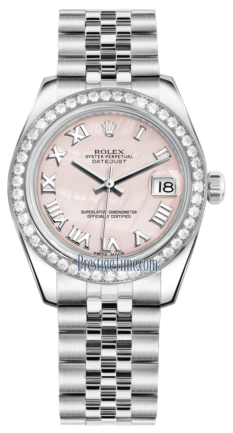 Rolex Datejust 31mm Stainless Steel 178384 Pink MOP Roman Jubilee