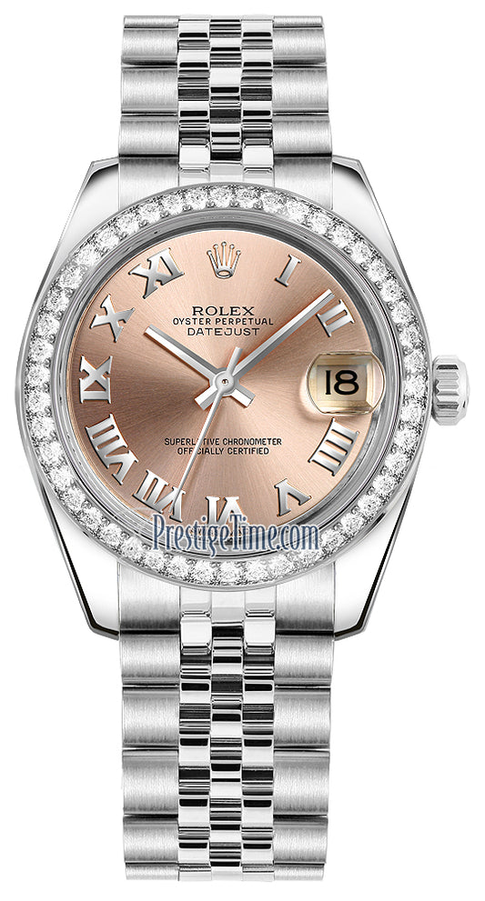 Rolex Datejust 31mm Stainless Steel 178384 Pink Roman Jubilee