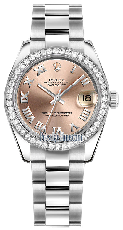 Rolex Datejust 31mm Stainless Steel 178384 Pink Roman Oyster