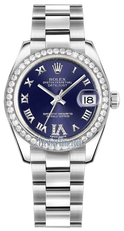 Rolex Datejust 31mm Stainless Steel 178384 Purple VI Roman Oyster